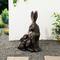Glitzhome® 21.25" MGO Bronze Mom and Baby Rabbit Statue